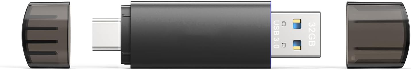 128GB Dual USB Flash Drive | USB-C + USB 3.0 OTG Thumb Drive | Portable Swivel Cover Memory Stick