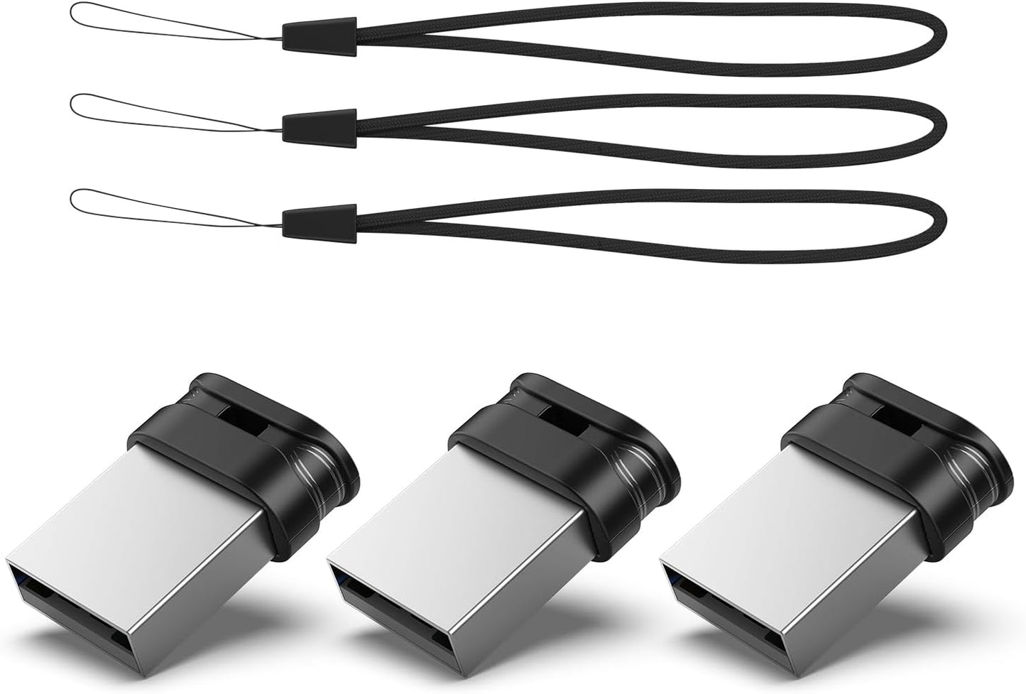 128GB Mini USB Flash Drive USB 3.0 | Ultra-Compact Waterproof Metal Memory Stick with Lanyard | Portable Thumb Drive for Laptop, Desktop, Car Audio & Smart TV