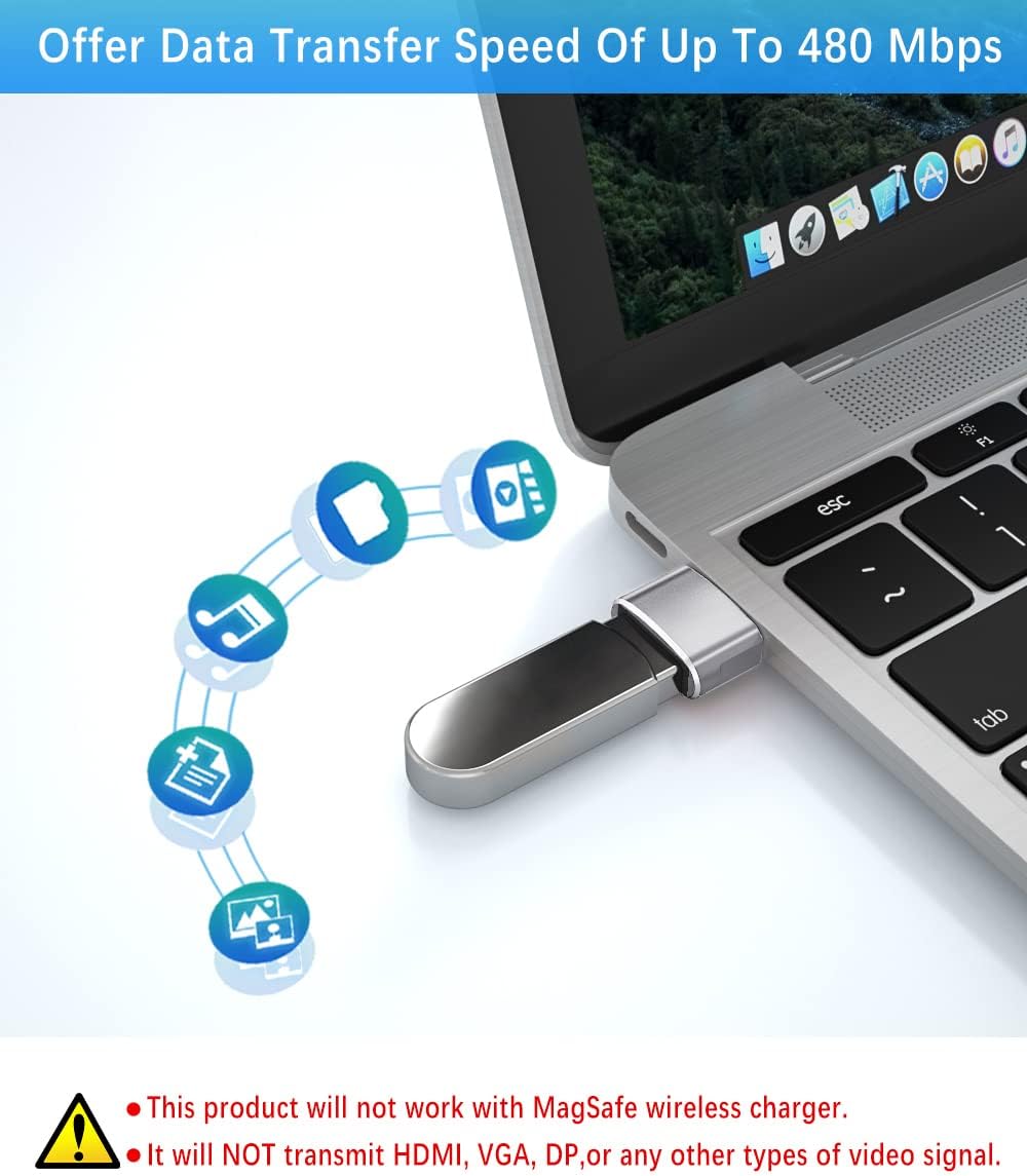 4-Pack USB Adapter Set | USB-A to Type-C & Type-C to USB-A Converters | OTG Data Transfer Adapter Kit for Phones and Laptops