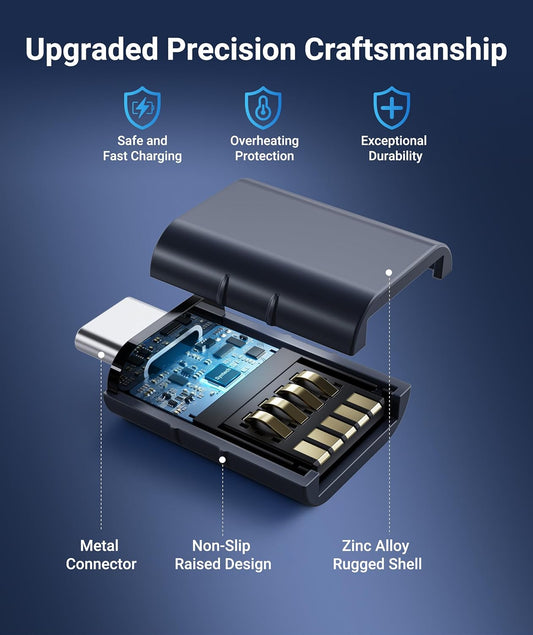 Type-C to USB-A Adapter 2-Pack | Compact Metal Converter | High-Speed Data Transfer & Peripheral Connection