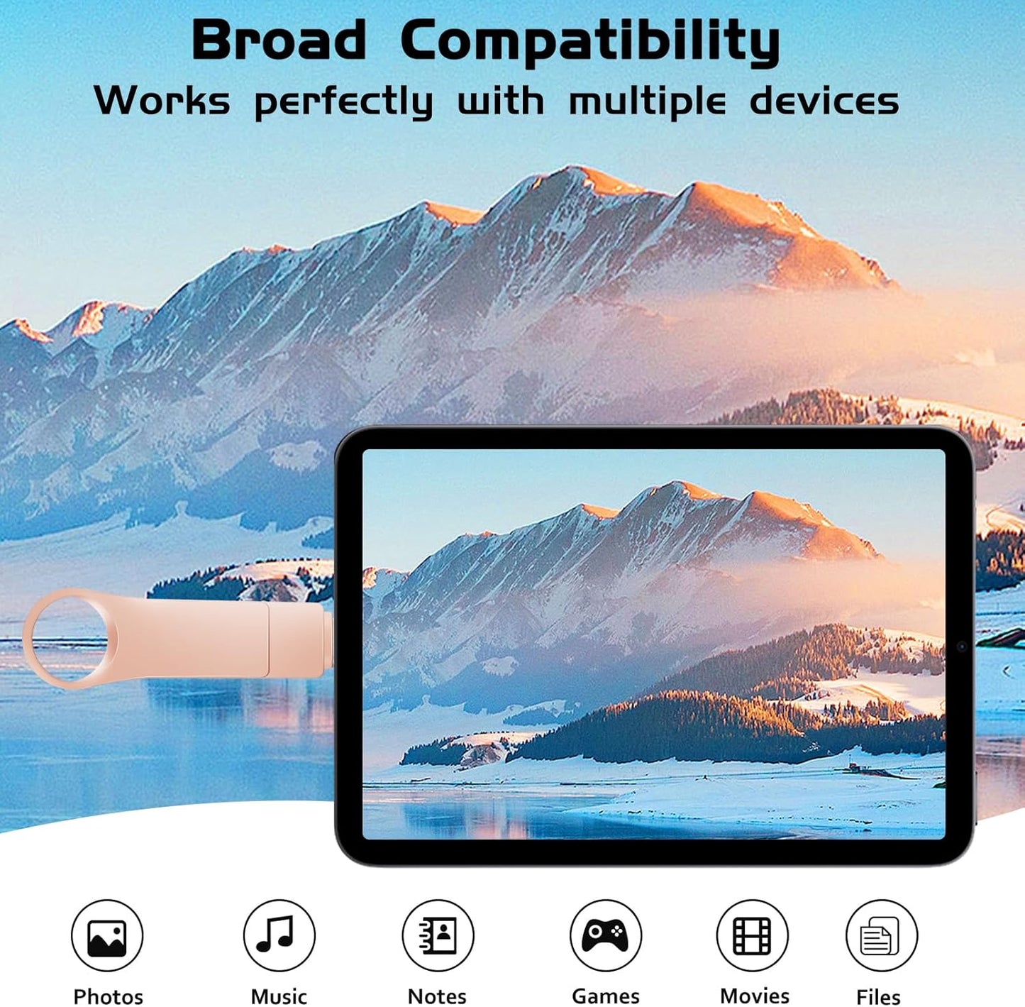 512GB 4-in-1 USB Flash Drive USB 3.0 | Multi-Port Memory Stick with USB, Type-C, Micro USB & iOS Connectors | Metal 360° Swivel Drive for Phones, Tablets, Laptops & Computers