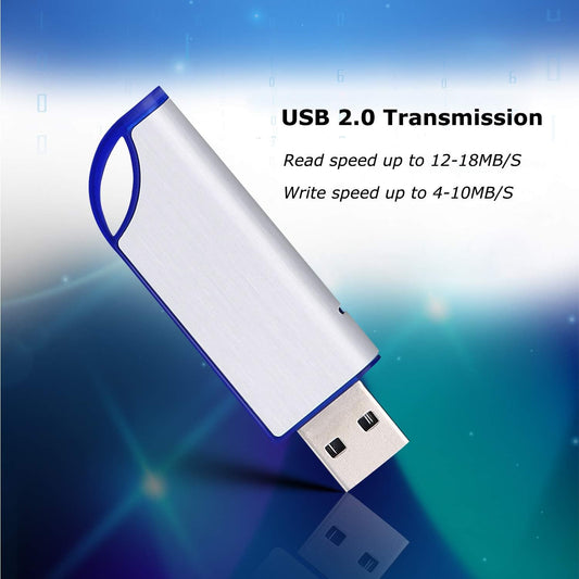 32GB USB 2.0 Flash Drive | Metal Swivel USB Memory Stick with Keychain Loop | Portable Thumb Drive for Laptop, PC, Car Audio & Smart TV