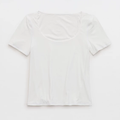 U-Neck Short Sleeve Fitted Basic Cropped Top