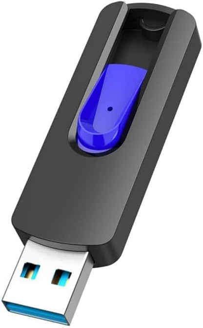 256GB Mini USB 3.0 Flash Drive | Compact Retractable Memory Stick | Portable High-Speed USB Thumb Drive for Laptop, PC, Car Audio, and Smart Devices