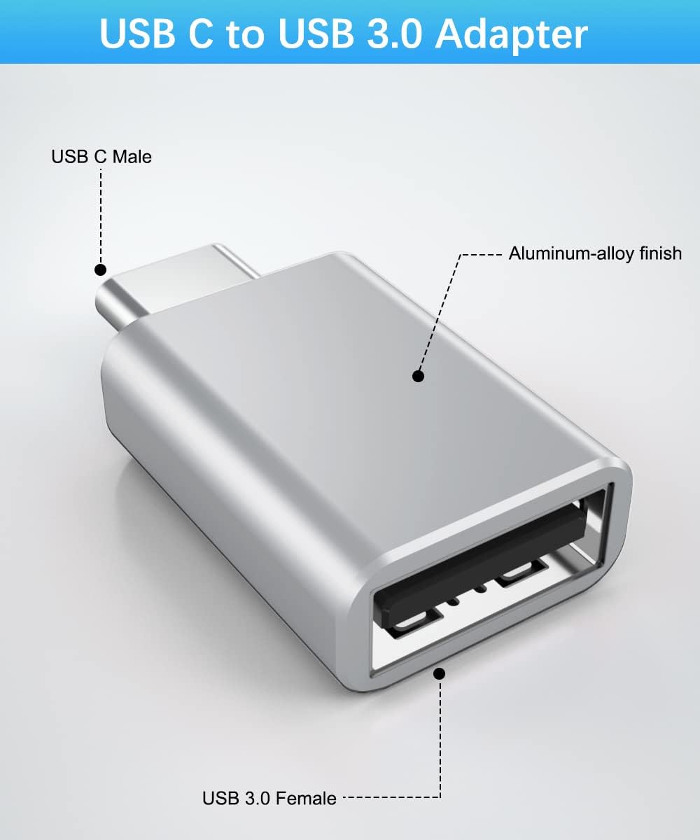 4-Pack USB Adapter Set | USB-A to Type-C & Type-C to USB-A Converters | OTG Data Transfer Adapter Kit for Phones and Laptops