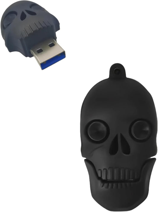 Skull-Shaped USB Flash Drive | Creative Silicone Protective Cover | High-Speed Portable Storage