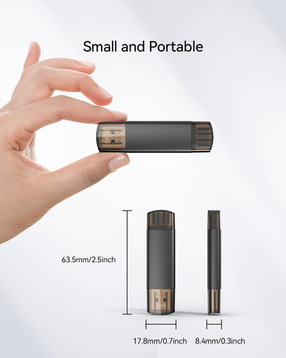 128GB Dual USB Flash Drive | USB-C + USB 3.0 OTG Thumb Drive | Portable Swivel Cover Memory Stick