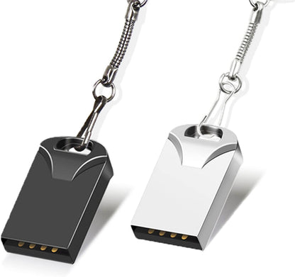 Mini Metal USB Flash Drive 2-Pack | Portable Keychain Design | USB Storage Device
