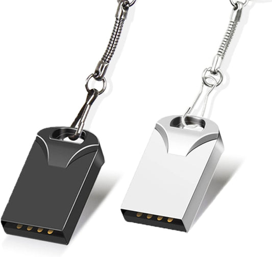 Mini Metal USB Flash Drive 2-Pack | Portable Keychain Design | USB Storage Device
