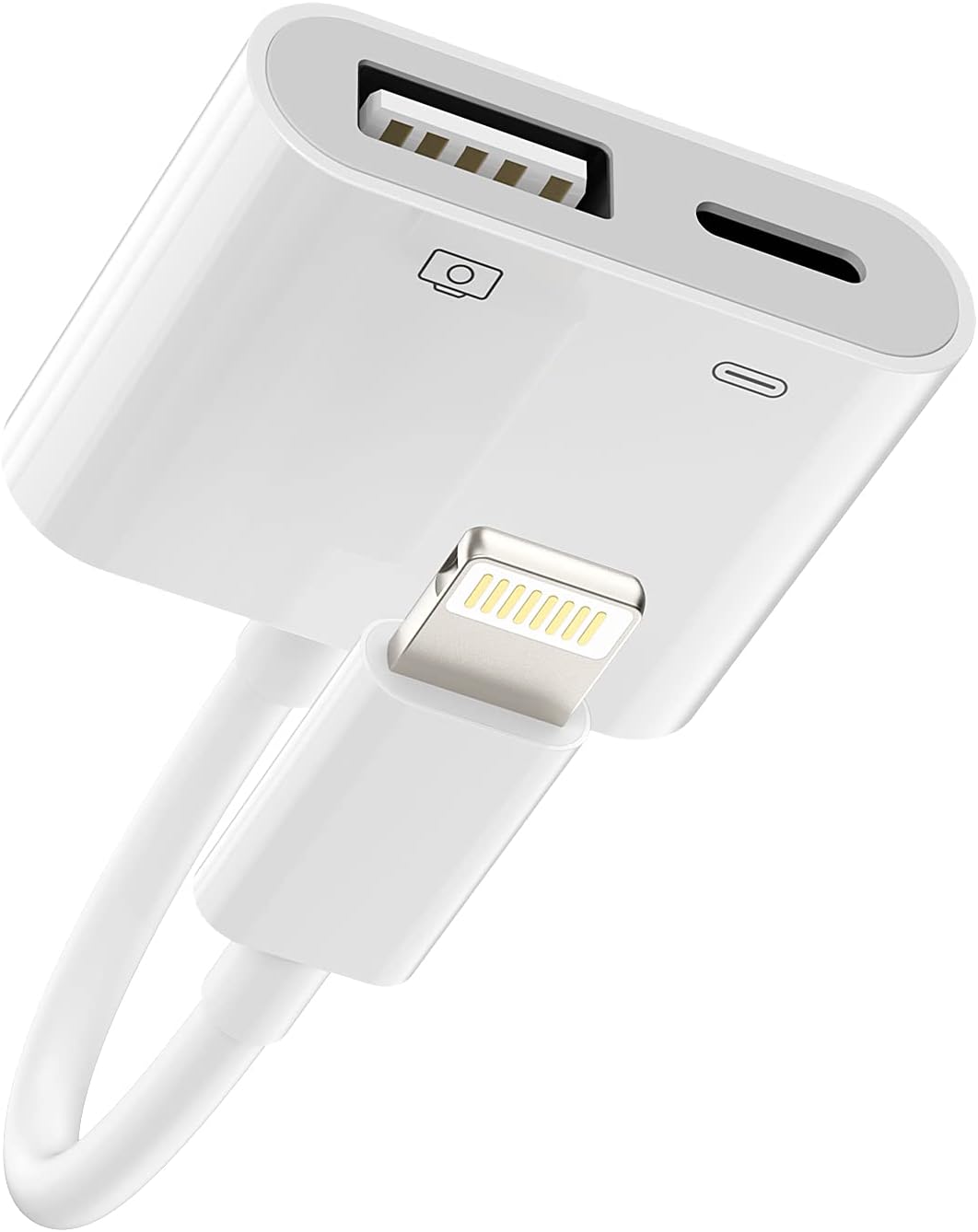 Multi-Function Phone Adapter | Lightning to USB-A & USB-C Converter | Data Reading and Charging Cable