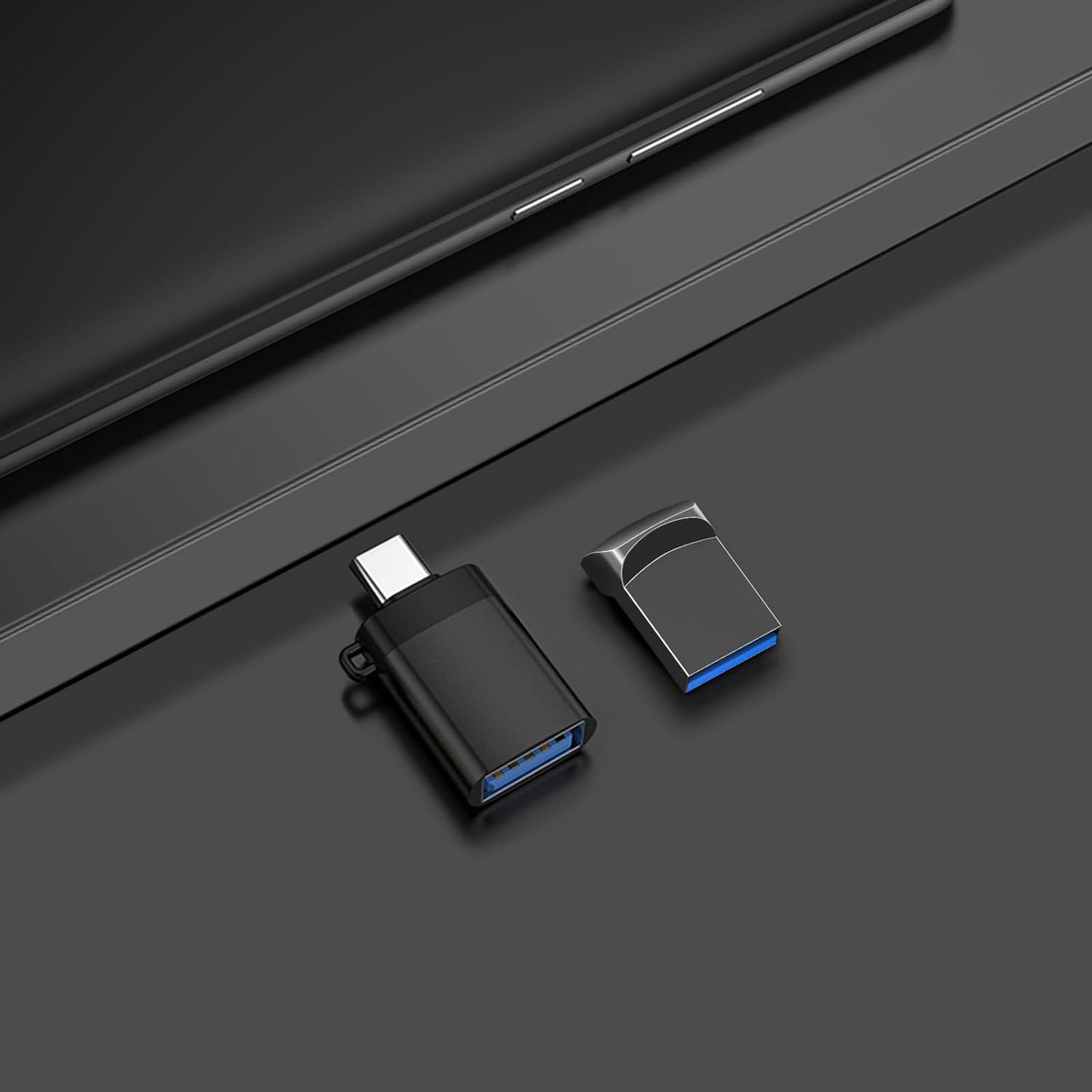 32GB USB-C Mini Flash Drive 2-Pack | Small Portable Type-C Memory Stick with USB Adapter | High-Speed A+ Chip Thumb Drive for Phones, Laptops, Tablets & Car Audio