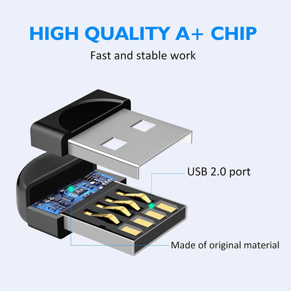 Mini USB Flash Drive 4-Pack | Small Portable Memory Stick with Lanyards | Compact Data Storage for Car, Laptop, and Everyday Use