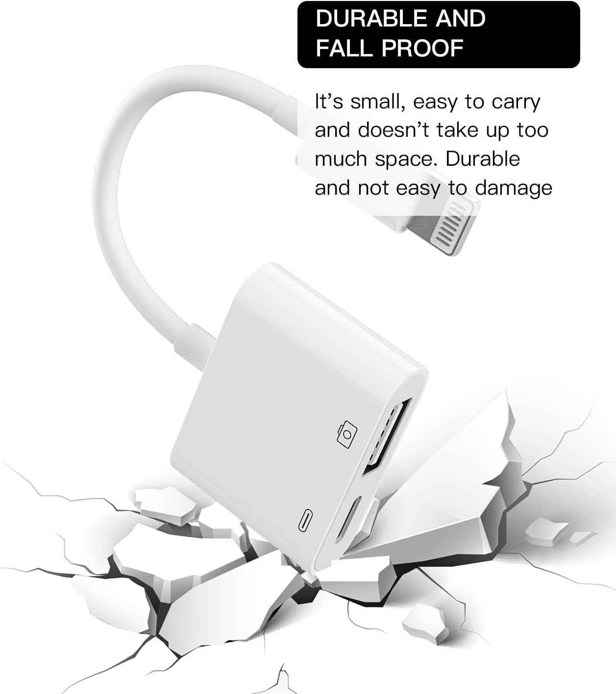 Multi-Function Phone Adapter | Lightning to USB-A & USB-C Converter | Data Reading and Charging Cable