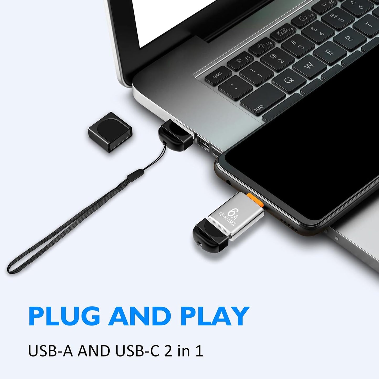 Mini USB Flash Drive 4-Pack | Small Portable Memory Stick with Lanyards | Compact Data Storage for Car, Laptop, and Everyday Use