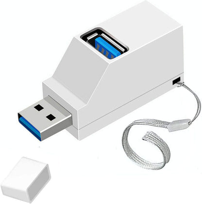 3-Port USB Expansion Adapter | USB-A to 1×USB 3.0 + 2×USB 2.0 Multi-Port Hub | Mini High-Speed Data Transfer Converter