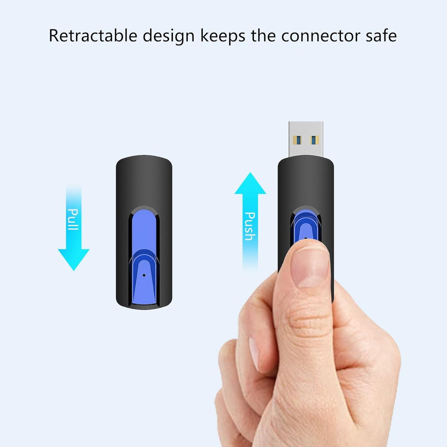 256GB Mini USB 3.0 Flash Drive | Compact Retractable Memory Stick | Portable High-Speed USB Thumb Drive for Laptop, PC, Car Audio, and Smart Devices