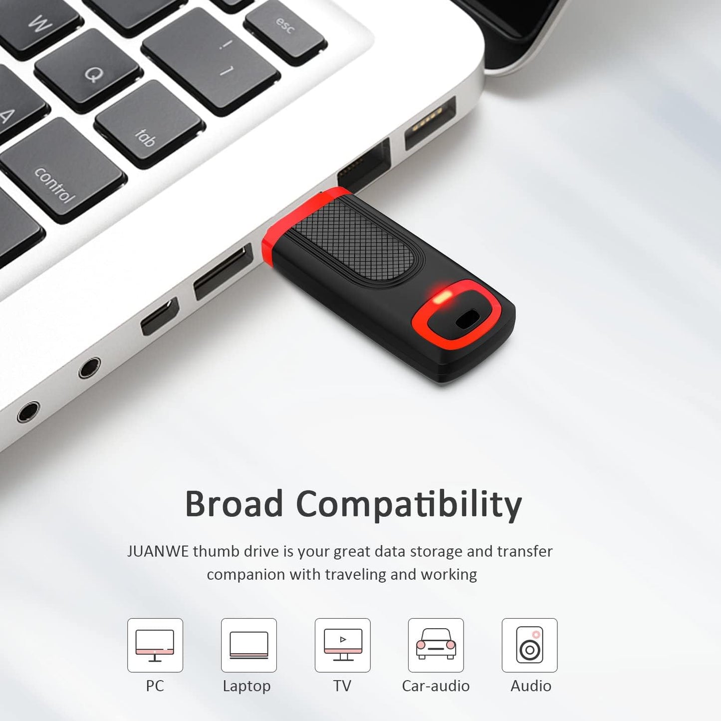 128GB USB 3.0 Flash Drive | Portable High-Speed USB Memory Stick with Protective Cap for Laptops, Desktops, Car Audio, and Smart TVs