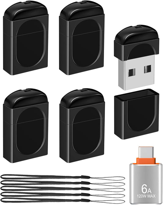 Mini USB Flash Drive 4-Pack | Small Portable Memory Stick with Lanyards | Compact Data Storage for Car, Laptop, and Everyday Use