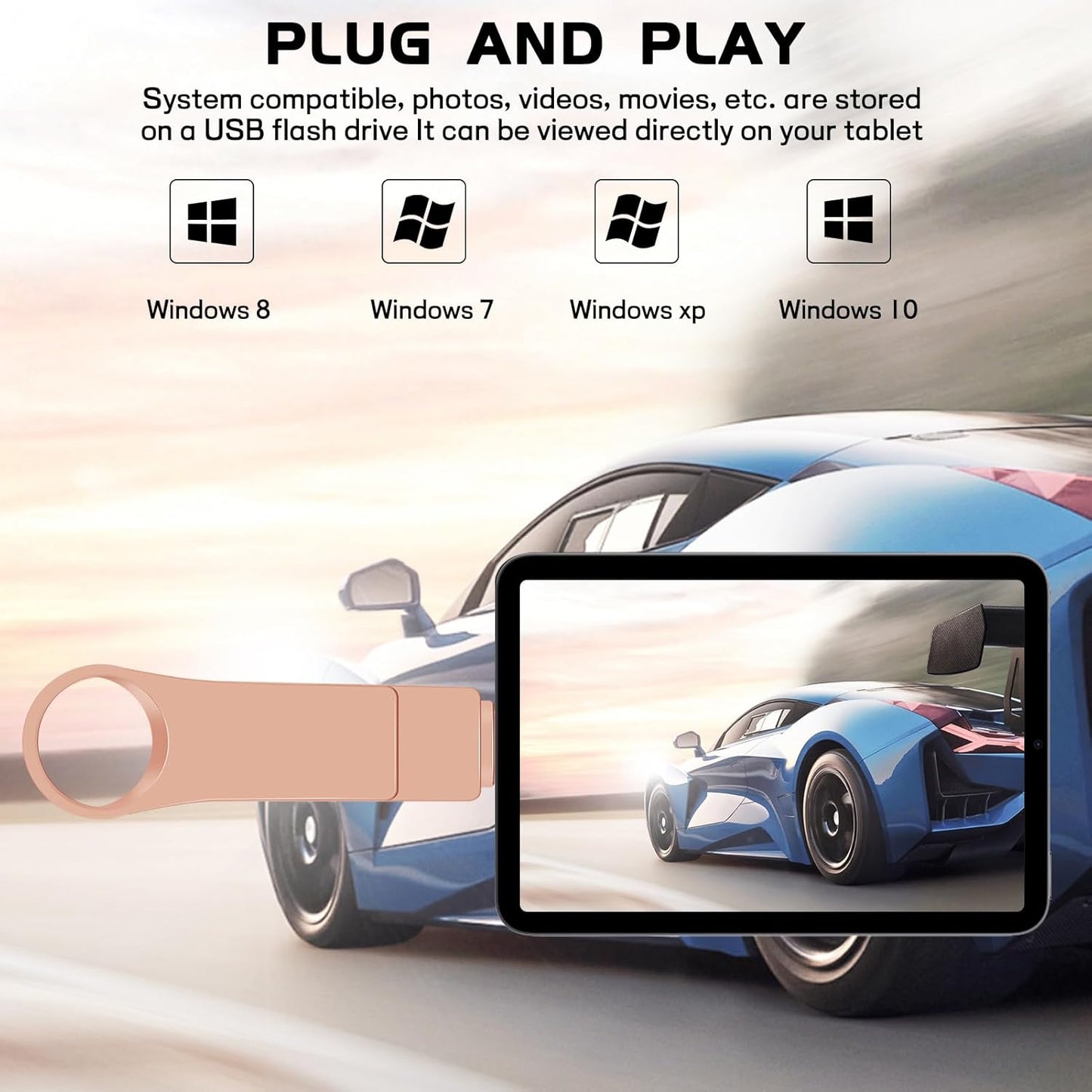 512GB 4-in-1 USB Flash Drive USB 3.0 | Multi-Port Memory Stick with USB, Type-C, Micro USB & iOS Connectors | Metal 360° Swivel Drive for Phones, Tablets, Laptops & Computers