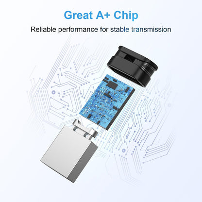 128GB Mini USB Flash Drive USB 3.0 | Ultra-Compact Waterproof Metal Memory Stick with Lanyard | Portable Thumb Drive for Laptop, Desktop, Car Audio & Smart TV