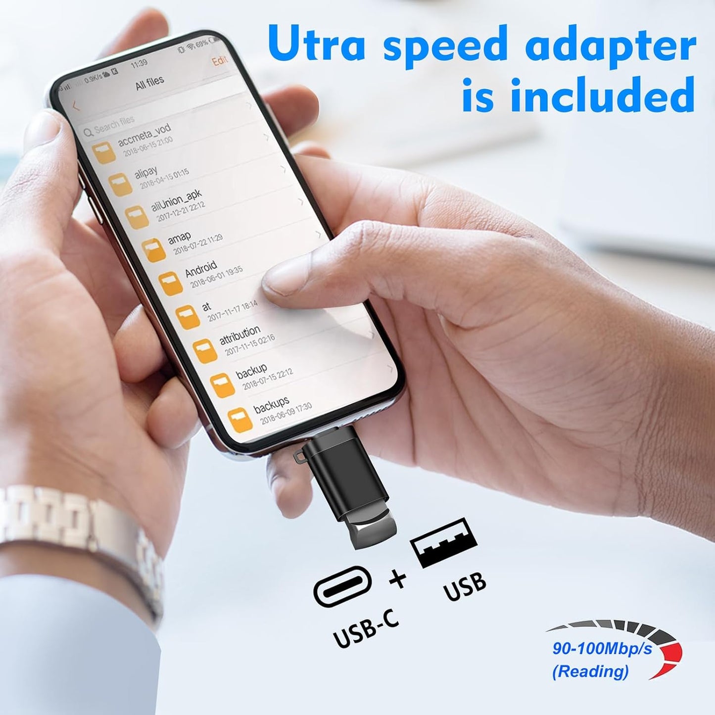 32GB USB-C Mini Flash Drive 2-Pack | Small Portable Type-C Memory Stick with USB Adapter | High-Speed A+ Chip Thumb Drive for Phones, Laptops, Tablets & Car Audio