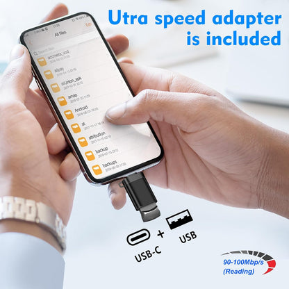 32GB USB-C Mini Flash Drive 2-Pack | Small Portable Type-C Memory Stick with USB Adapter | High-Speed A+ Chip Thumb Drive for Phones, Laptops, Tablets & Car Audio