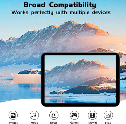 512GB 4-in-1 USB Flash Drive USB 3.0 | Multi-Port Memory Stick with USB, Type-C, Micro USB & iOS Connectors | Metal 360° Swivel Drive for Phones, Tablets, Laptops & Computers